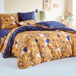 Taie d'oreiller MELBA jaune ocre en coton