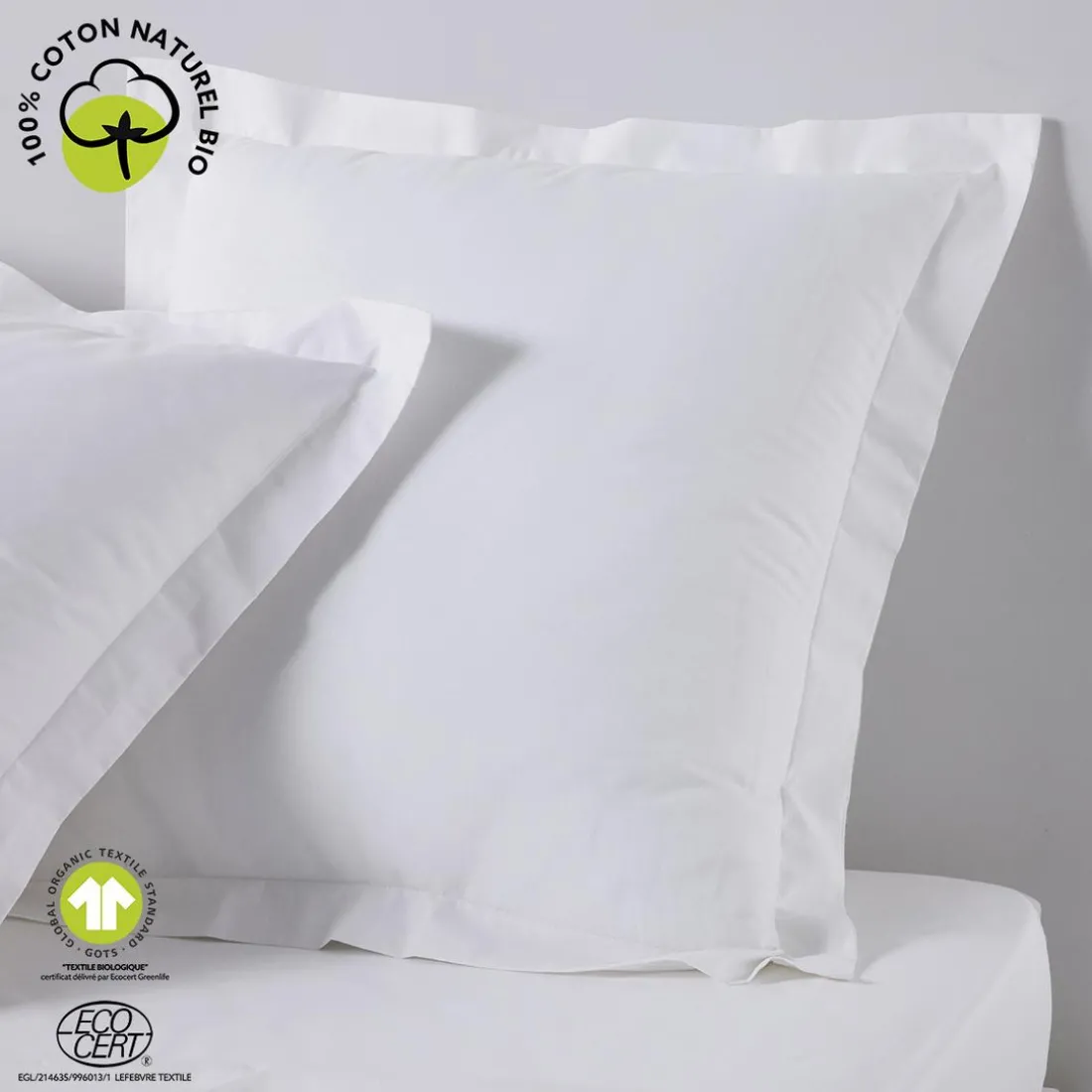 Taie D'Oreiller Organic En Coton Craie