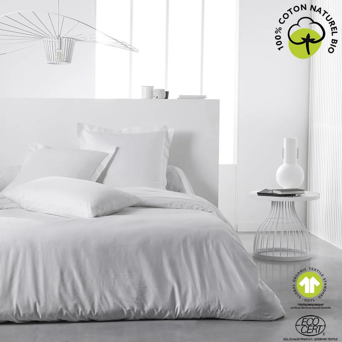 Taie D'Oreiller Organic En Coton Craie
