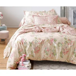 Taie d'oreiller ou de traversin coton ADENA - rose