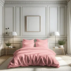 Taie d'oreiller ou de traversin en percale de coton TERTIO® - Rose Blossom