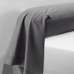 Taie d'oreiller ou de traversin en percale de coton TERTIO® - Anthracite