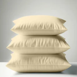 Taie d'oreiller ou de traversin en percale de coton TERTIO® - Beige Ficelle