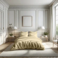 Taie d'oreiller ou de traversin en percale de coton TERTIO® - Beige Ficelle