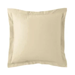 Taie d'oreiller ou de traversin en percale de coton TERTIO® - Beige Ficelle