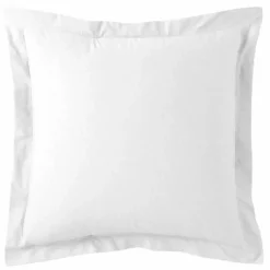 Taie d'oreiller ou de traversin satin de coton 2 faces uni / rayé TERTIO®- Blanc