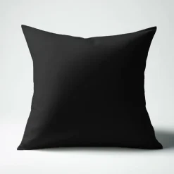 Taie d'oreiller ou de traversin en percale de coton TERTIO® - Noir