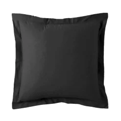 Taie d'oreiller ou de traversin en percale de coton TERTIO® - Noir
