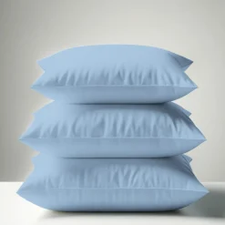 Taie d'oreiller ou de traversin en percale de coton TERTIO® - Bleu ciel
