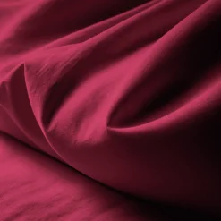 Taie d'oreiller ou de traversin en percale de coton TERTIO® - Bordeaux Rouge vin