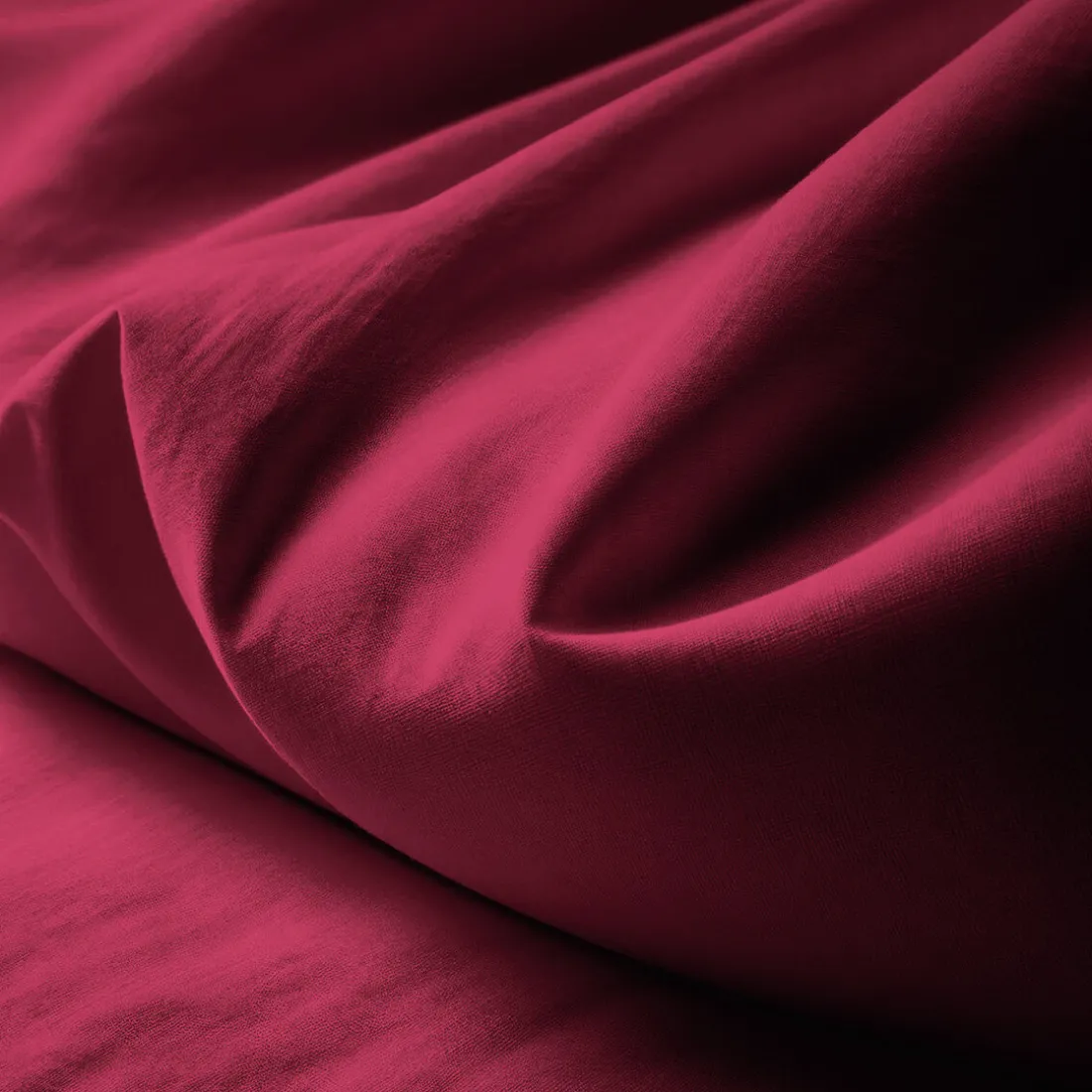 Taie d'oreiller ou de traversin en percale de coton TERTIO® - Bordeaux Rouge vin