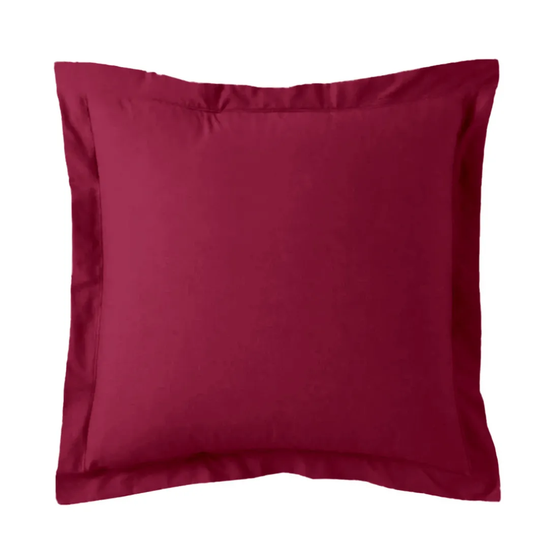 Taie d'oreiller ou de traversin en percale de coton TERTIO® - Bordeaux Rouge vin