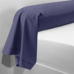 Taie d'oreiller ou de traversin en percale de coton TERTIO® - Bleu Indigo