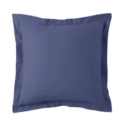 Taie d'oreiller ou de traversin en percale de coton TERTIO® - Bleu Indigo