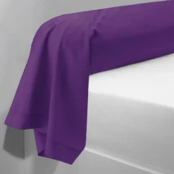 Taie d'oreiller ou de traversin en percale de coton TERTIO® - Violet