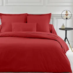 Taie d'oreiller ou Taie de traversin polycoton TERTIO® - Rouge Carmin