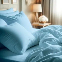 Taie d'oreiller ou Taie de traversin polycoton TERTIO® - Bleu Lagon