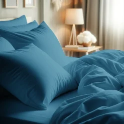 Taie d'oreiller ou Taie de traversin polycoton TERTIO® - Bleu Canard