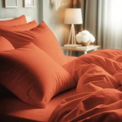 Taie d'oreiller ou taie de traversin coton TERTIO® - Tangerine