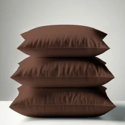 Taie d'oreiller ou taie de traversin coton TERTIO® - Chocolat