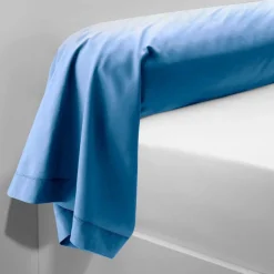Taie d'oreiller ou taie de traversin coton TERTIO® - Bleu Azur