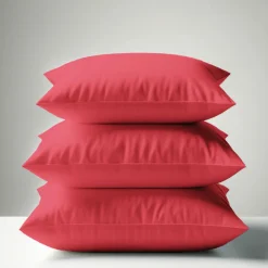 Taie d'oreiller ou taie de traversin coton TERTIO® - Rouge Carmin