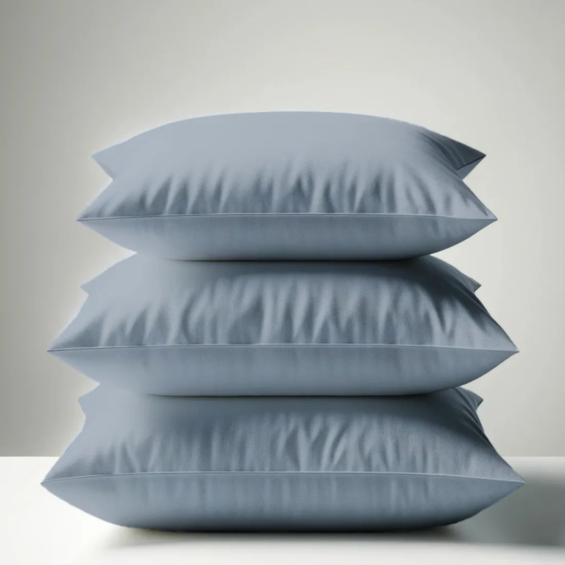 Taie d'oreiller ou taie de traversin coton TERTIO® - Bleu Orage