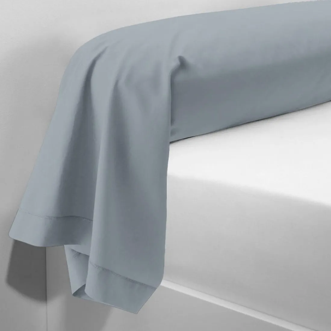 Taie d'oreiller ou taie de traversin coton TERTIO® - Bleu Orage
