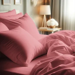Taie d'oreiller ou taie de traversin coton TERTIO® - Vieux Rose