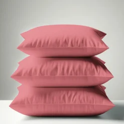 Taie d'oreiller ou taie de traversin coton TERTIO® - Vieux Rose