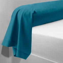 Taie d'oreiller ou taie de traversin coton TERTIO® - Bleu Canard