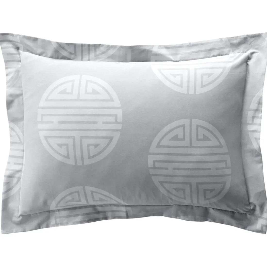 Taie d'oreiller ou traversin motifs zen bambous et idéogrammes Becquet - Noir