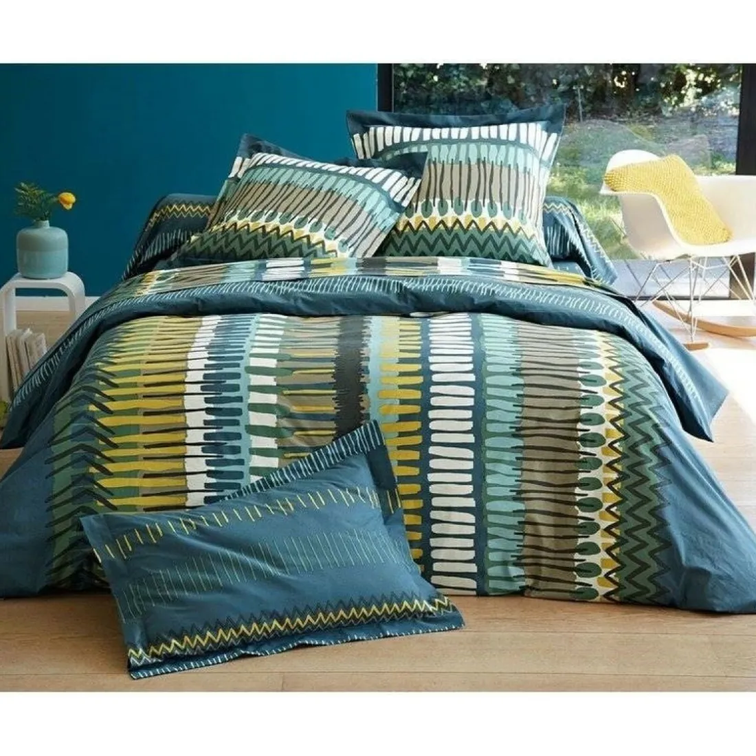 Taie d'oreiller ou traversin motif ethnique coton Becquet - Autres