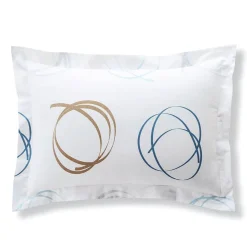 Taie d'oreiller ou traversin motif spirales - vert d'eau