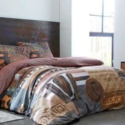 Taie d'oreiller ou traversin style industriel Marron