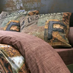 Taie d'oreiller ou traversin style industriel Marron
