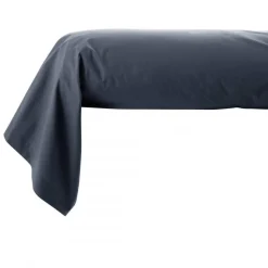 Taie d'oreiller percale de coton ROMAN - Gris/Rose