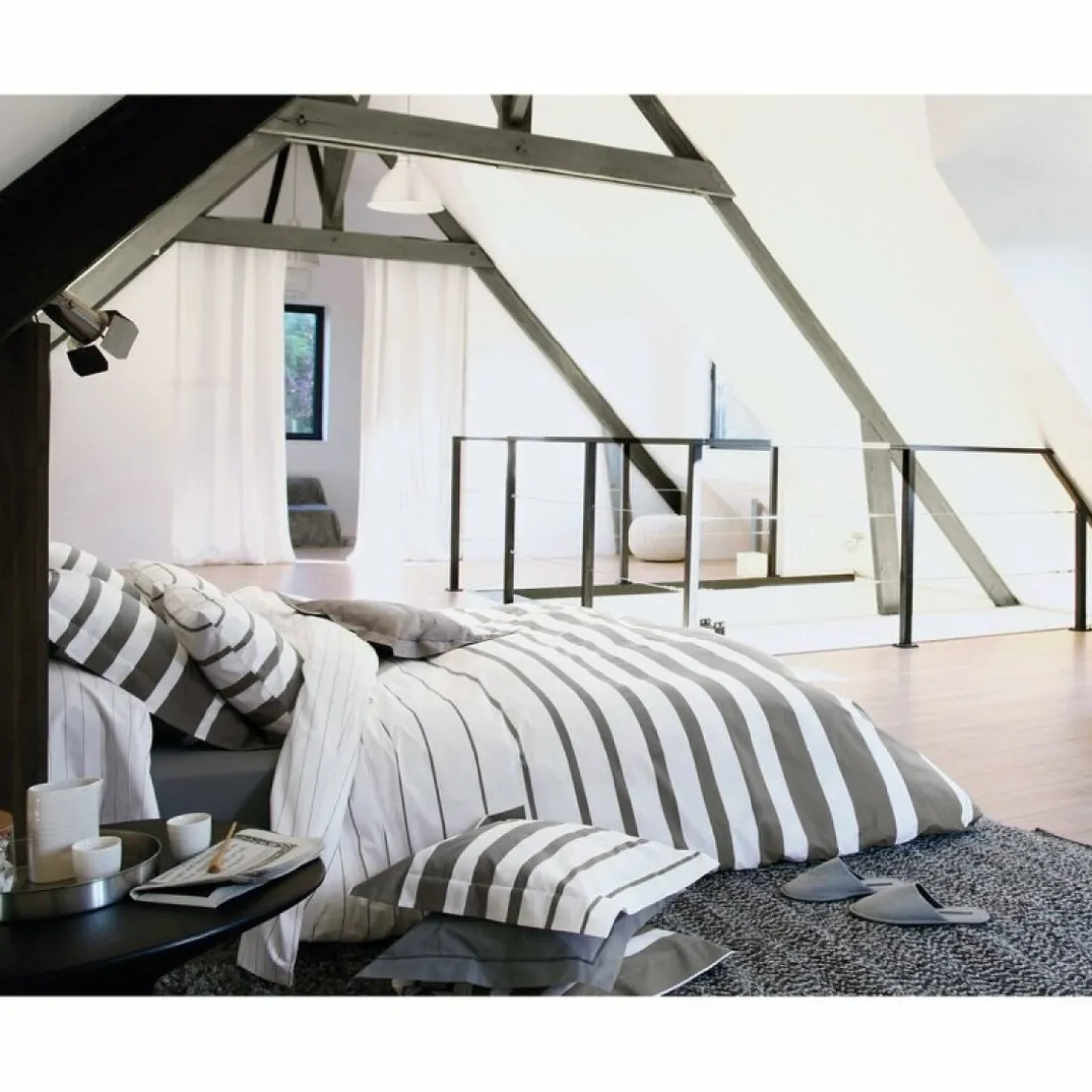 Taie d'oreiller percale GRAND LARGE Acier