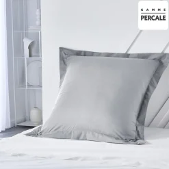 Taie D'Oreiller Prestige en Percale De Coton Percale Acier