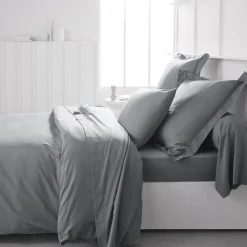 Taie D'Oreiller Prestige en Percale De Coton Percale Acier