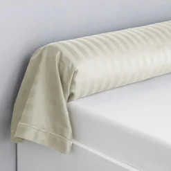 Taie d'oreiller rayé ton sur ton satin de coton TERTIO® - Ecru