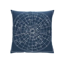 Taie d'oreiller réversible CONSTELLATION bleu en coton