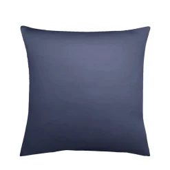 Taie d'oreiller satin de coton 2 faces uni / rayé TERTIO® - bleu indigo