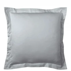 Taie d'oreiller satin de coton 2 faces uni / rayé TERTIO®- Gris Perle