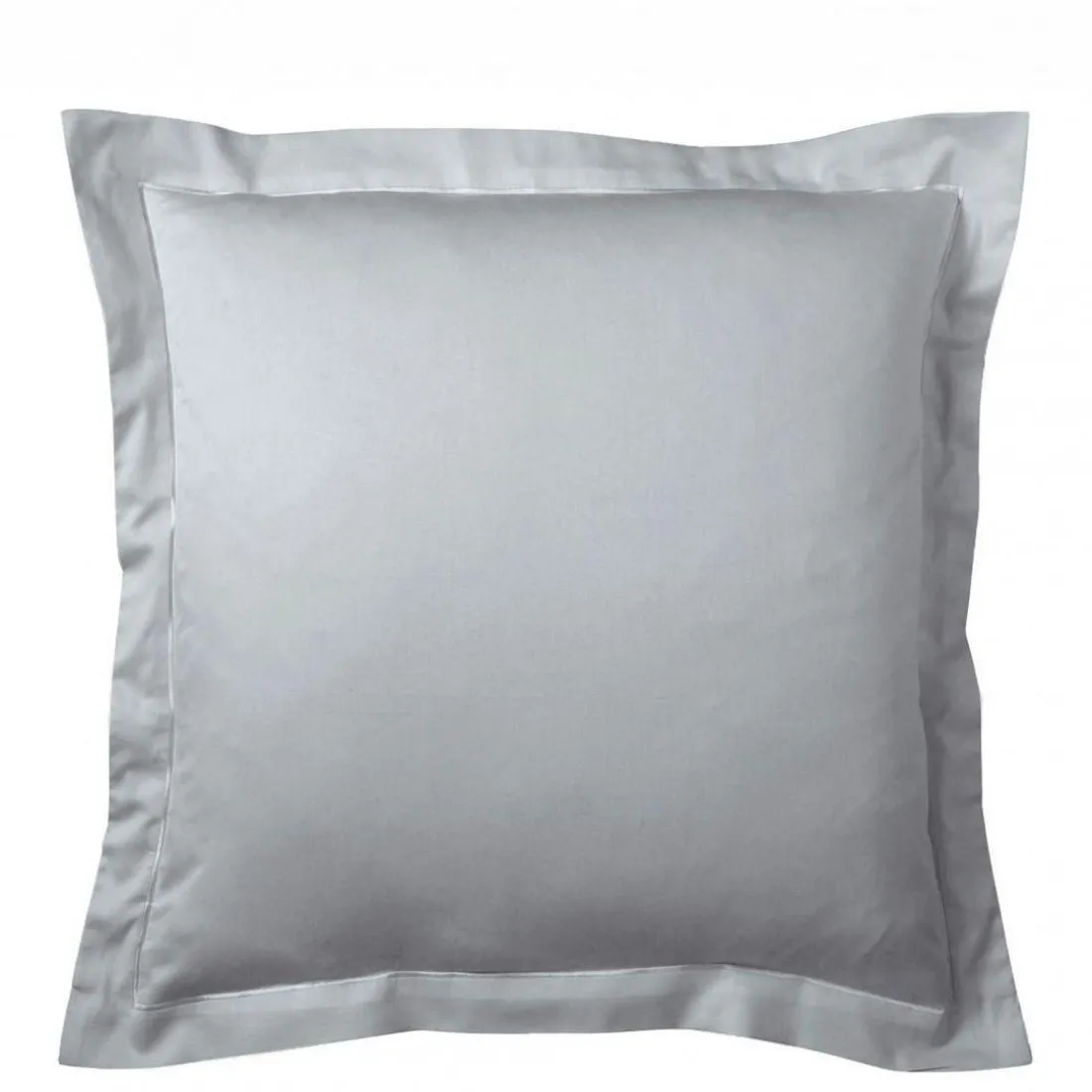 Taie d'oreiller satin de coton 2 faces uni / rayé TERTIO®- Gris Perle