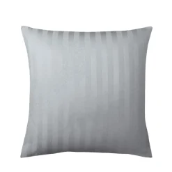 Taie d'oreiller satin de coton 2 faces uni / rayé TERTIO®- Gris Perle