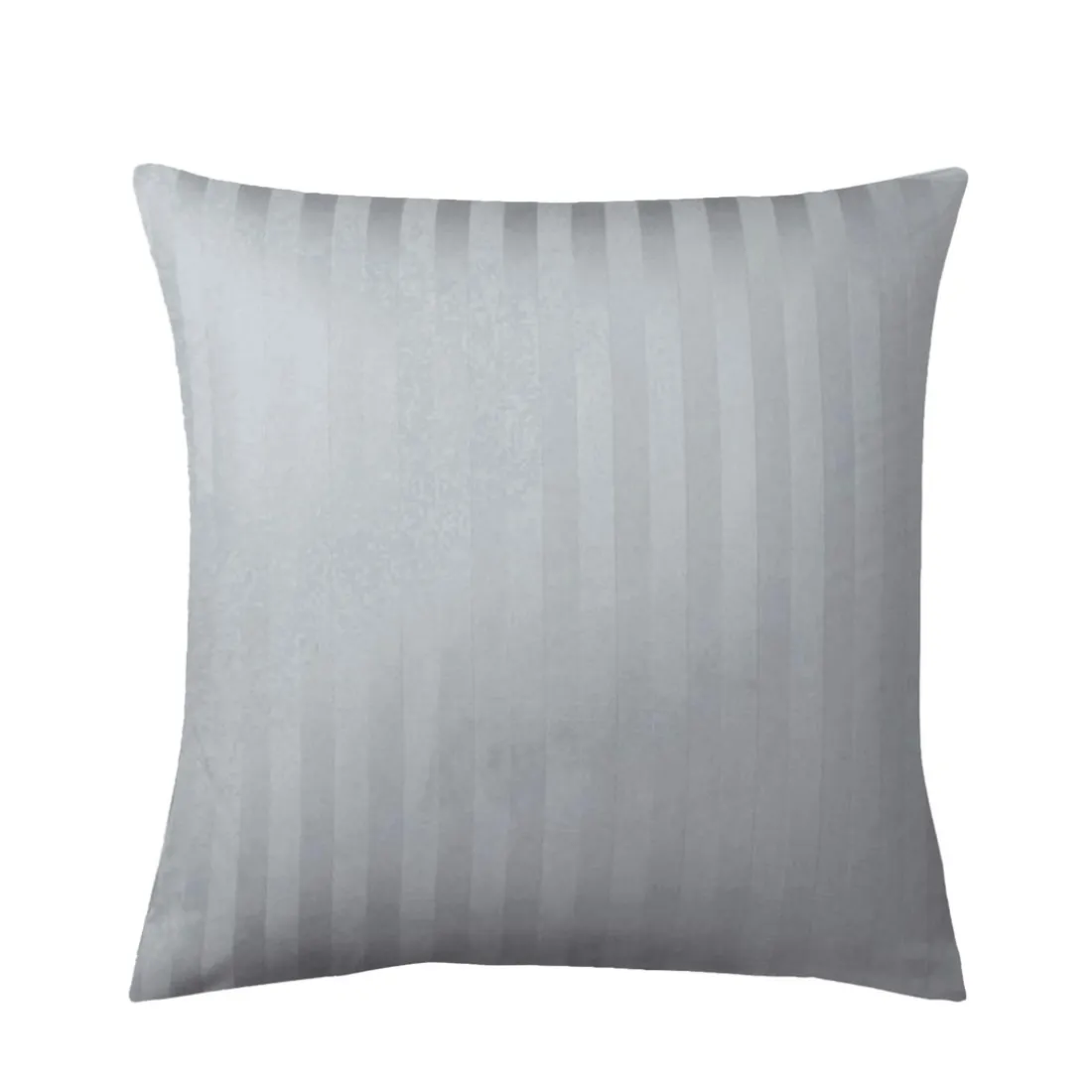 Taie d'oreiller satin de coton 2 faces uni / rayé TERTIO®- Gris Perle