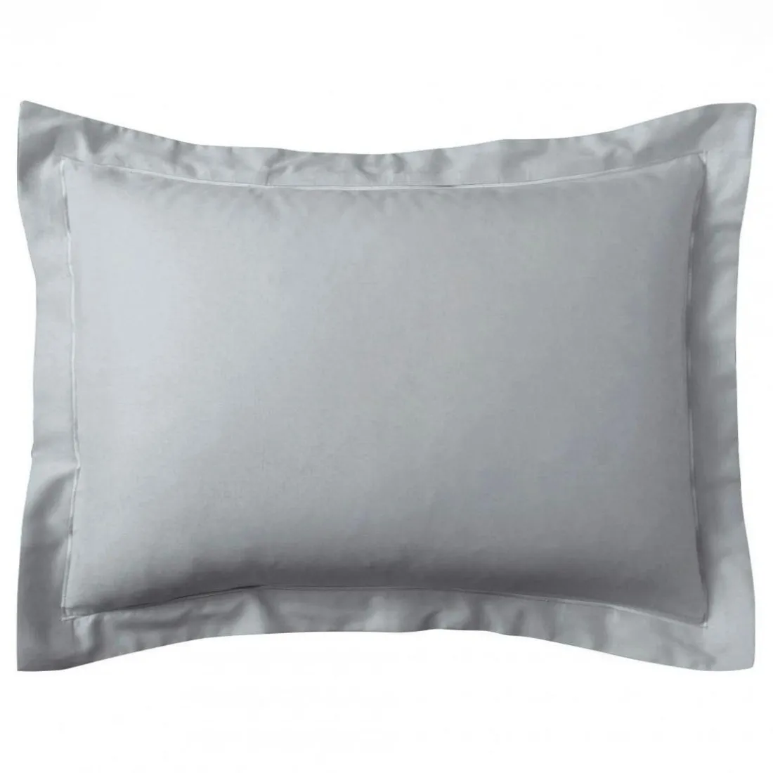 Taie d'oreiller satin de coton 2 faces uni / rayé TERTIO®- Gris Perle