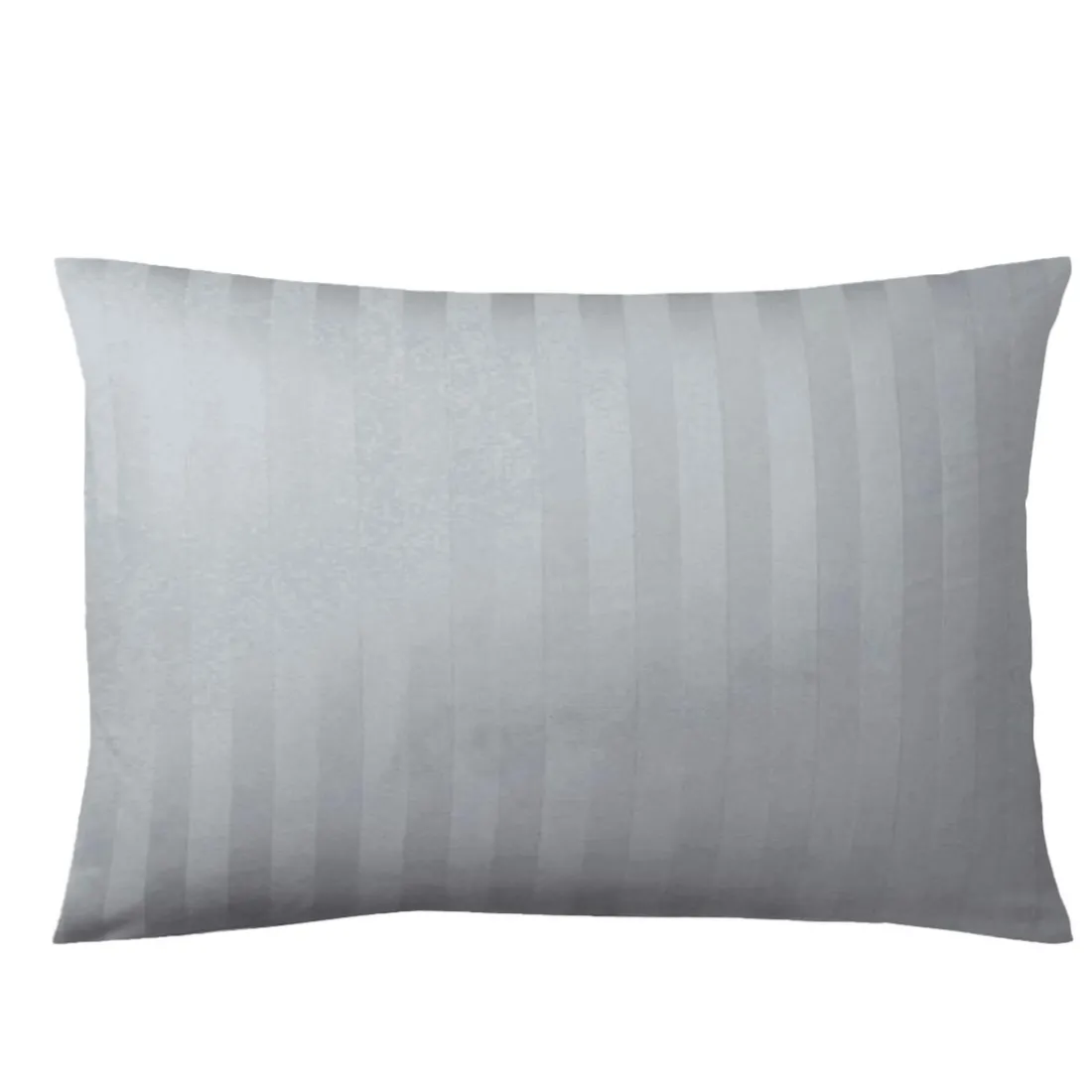 Taie d'oreiller satin de coton 2 faces uni / rayé TERTIO®- Gris Perle