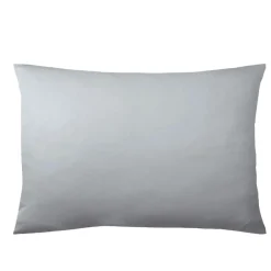 Taie d'oreiller satin de coton 2 faces uni / rayé TERTIO®- Gris Perle